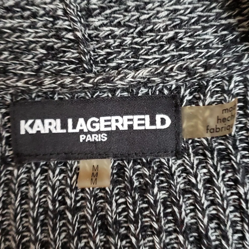Karl Lagerfeld Gray Heather Cascade High-Low Sweater Cardigan